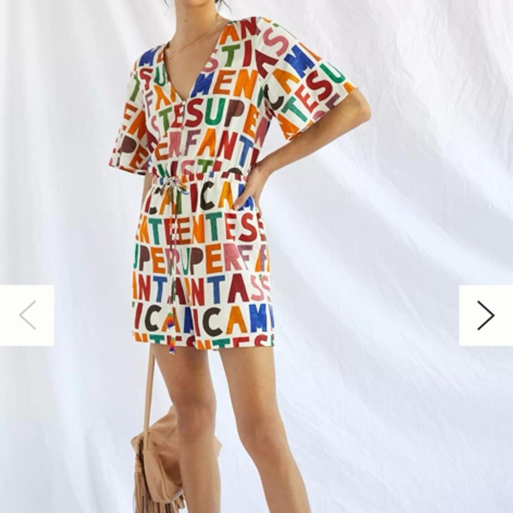 Colorful Letter Print Romper